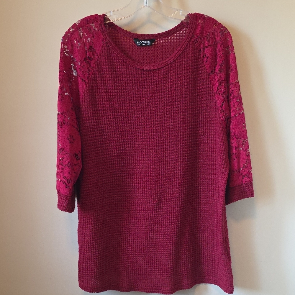 BloomChic Burgundy Knit Top